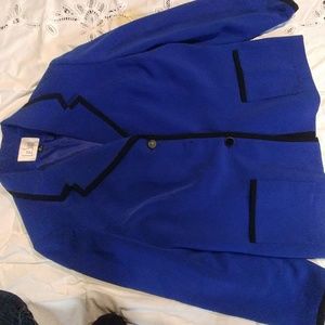 Blue and black skirt suit
